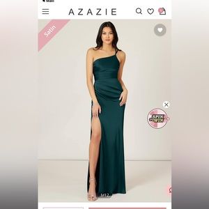 Azazie Eren Stretch stain Dress size A6 in Pine